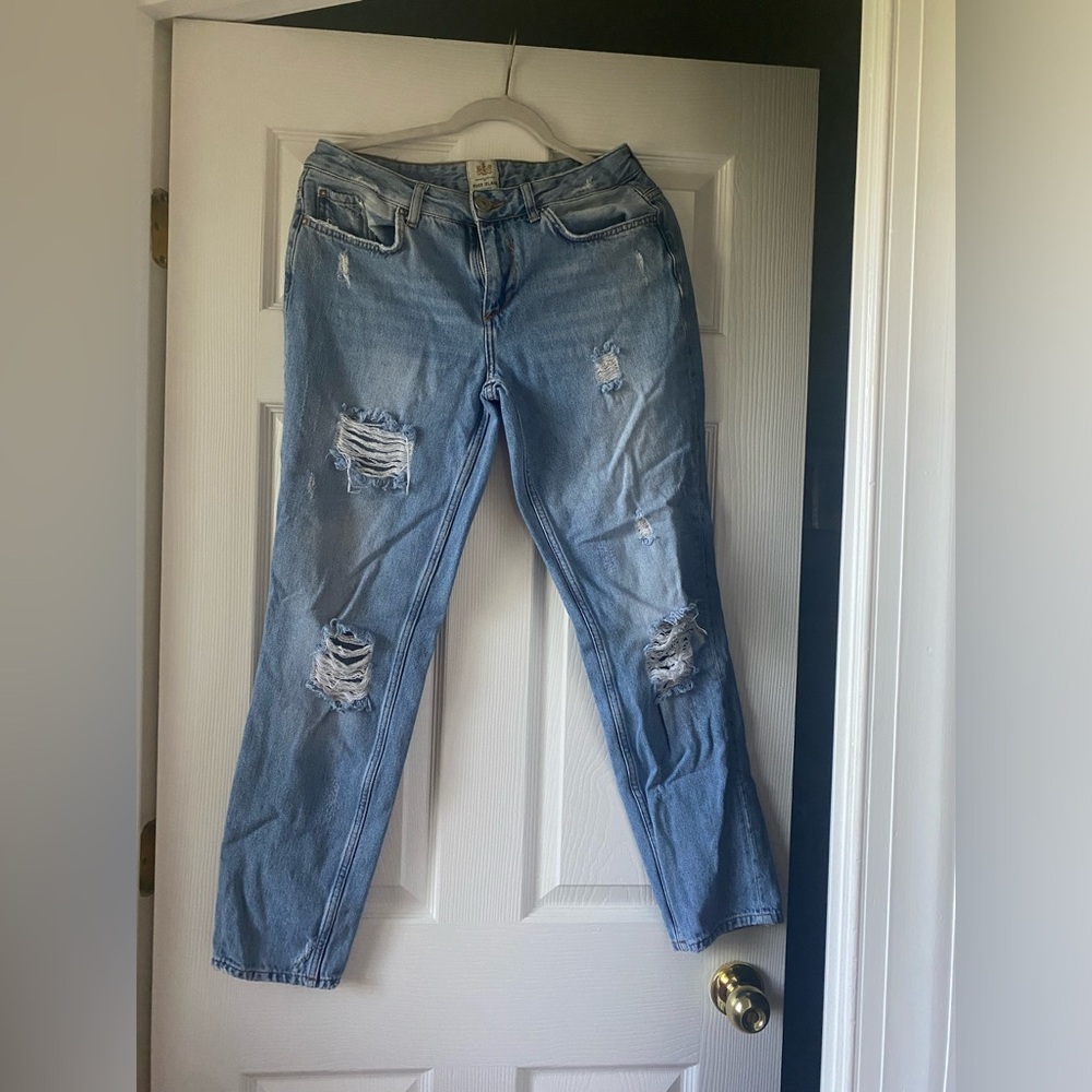 River Island light wash ultimate boyfriend jeans size 10 UK